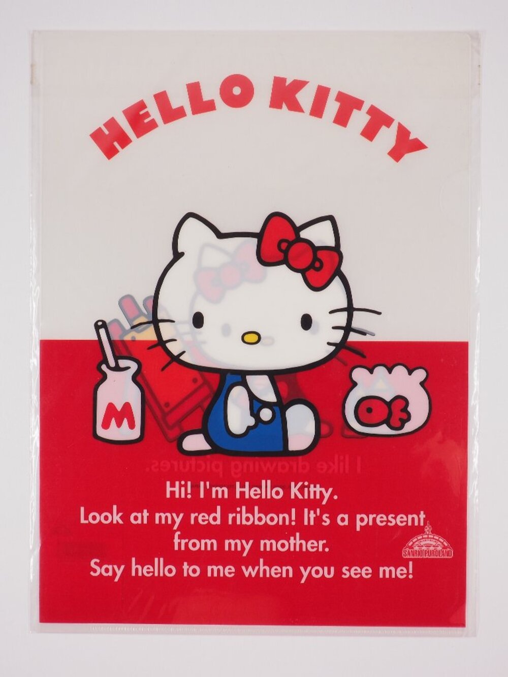 Sanrio Japan Hello Kitty Vintage Clearfile Clear File Classic Kitty